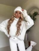 Sweter golf LAVER - ecru