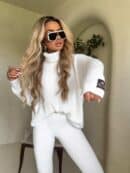 Sweter golf LAVER - ecru