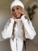 Sweter golf LAVER - ecru