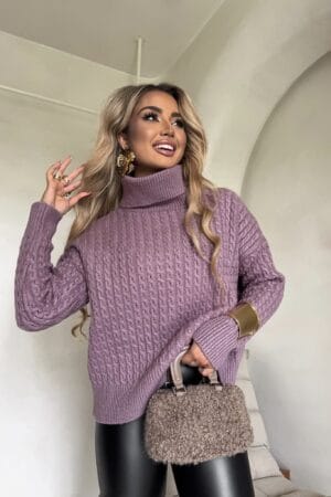 Sweter golf INKO - ametyst