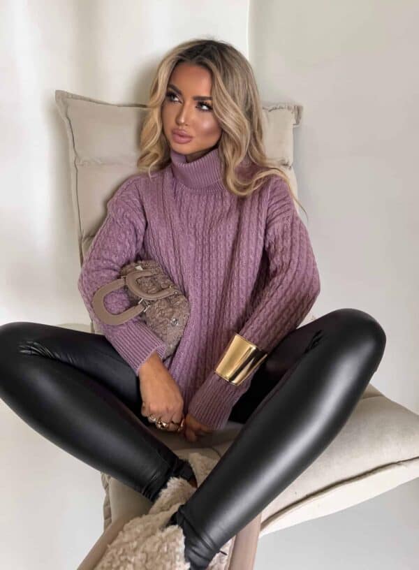 Sweter golf INKO - ametyst