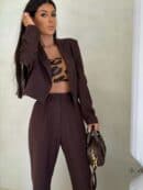 Marynarka SLIM - czekoladowa