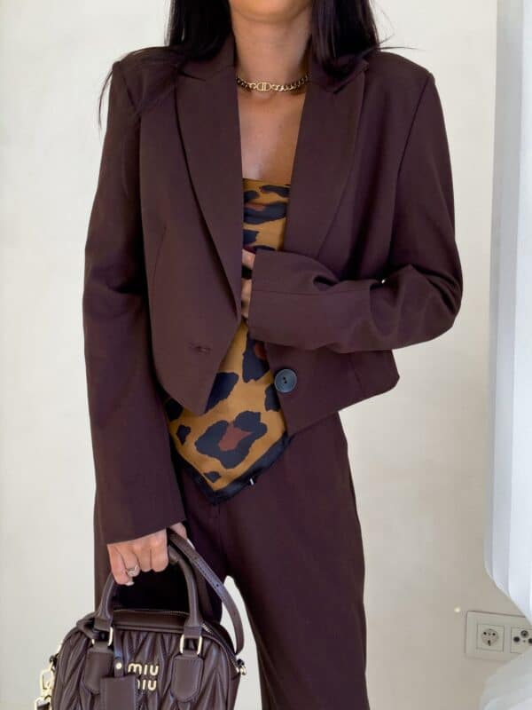 Marynarka SLIM - czekoladowa