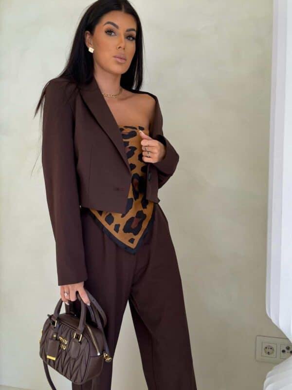 Marynarka SLIM - czekoladowa