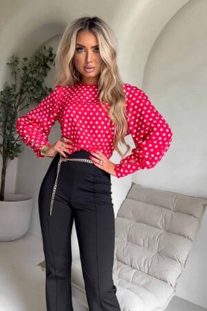 Bluzka MONICA kropeczki - czerwona