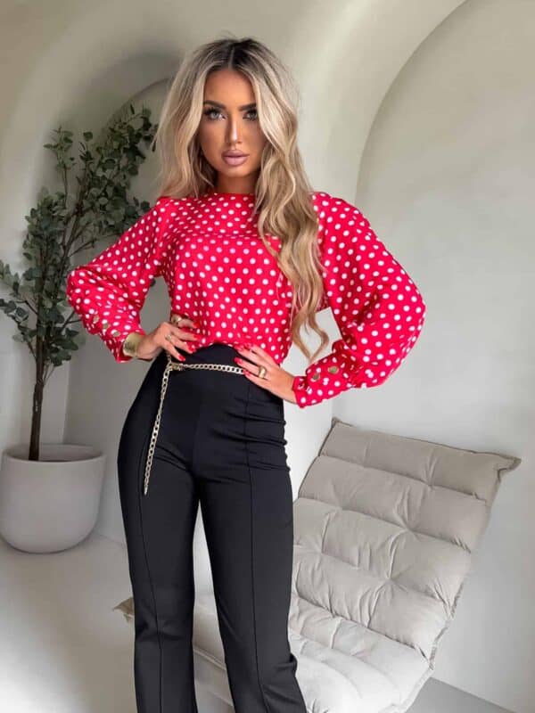 Bluzka MONICA kropeczki - czerwona Bluzka MONICA kropeczki - czerwona