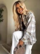 Koszula KRATA - szaro-beżowa Koszula KRATA - szaro-beżowa