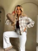 Koszula KRATA - szaro-beżowa Koszula KRATA - szaro-beżowa