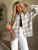 Koszula KRATA - szaro-beżowa Koszula KRATA - szaro-beżowa