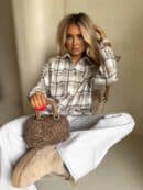 Koszula KRATA - szaro-beżowa Koszula KRATA - szaro-beżowa