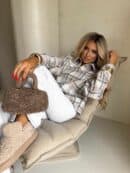 Koszula KRATA - szaro-beżowa Koszula KRATA - szaro-beżowa