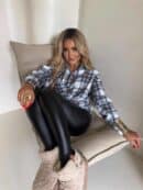 Koszula KRATA - niebiesko-czekoladowa