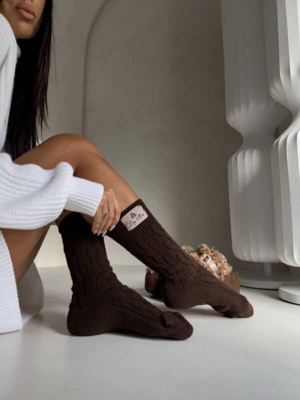 Skarpety WOOL – czekoladowe