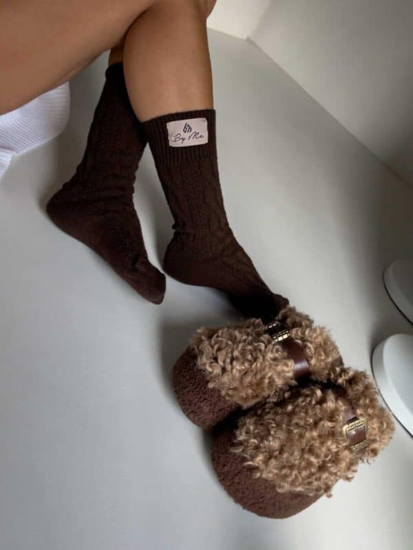 Skarpety WOOL – czekoladowe