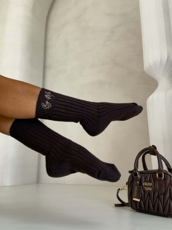 Skarpety WEŁNA – czekoladowe