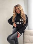 Sweter golf TRAIN – czarno-beżowy Sweter golf TRAIN – czarno-beżowy