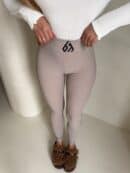 Legginsy FIT logo - beżowe