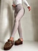 Legginsy FIT logo - beżowe