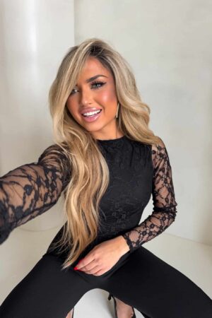 Bluzka SKIN IV transparent koronka - czarna