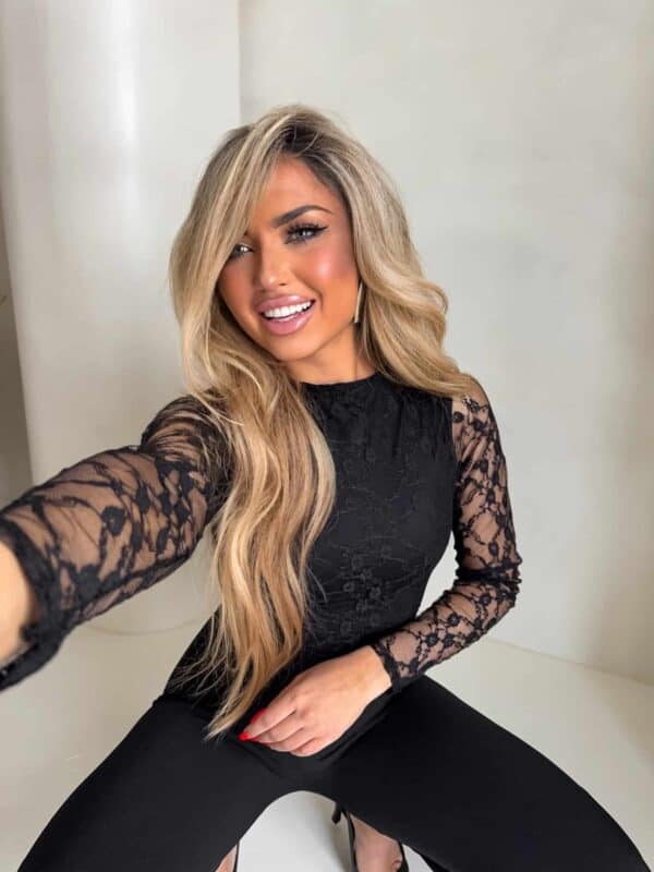 Bluzka SKIN IV transparent koronka - czarna