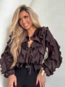 Bluzka COURTNEY - czekoladowa Bluzka COURTNEY - czekoladowa