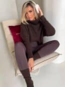 Sweter golf INKO - czekoladowy Sweter golf INKO - czekoladowy