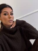 Sweter golf INKO - czekoladowy Sweter golf INKO - czekoladowy