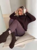 Sweter golf INKO - czekoladowy Sweter golf INKO - czekoladowy