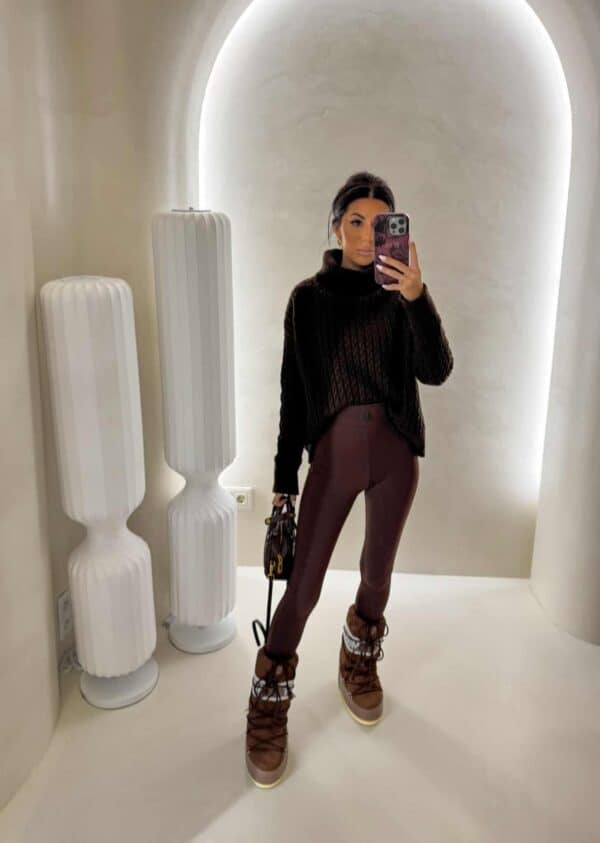 Sweter golf INKO - czekoladowy Sweter golf INKO - czekoladowy