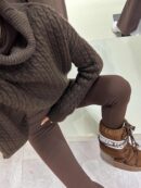 Sweter golf INKO - czekoladowy Sweter golf INKO - czekoladowy