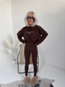 Sweter LOVE czekolada