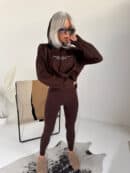 Sweter LOVE czekolada