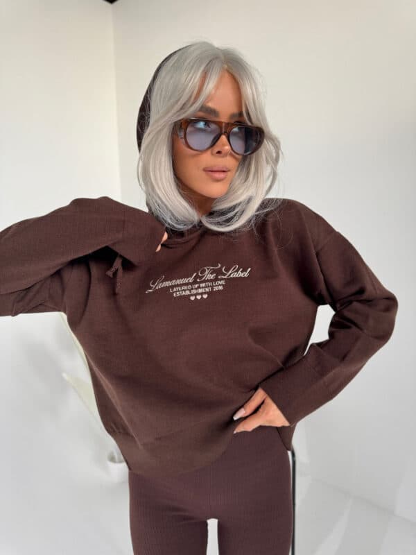 Sweter LOVE czekolada