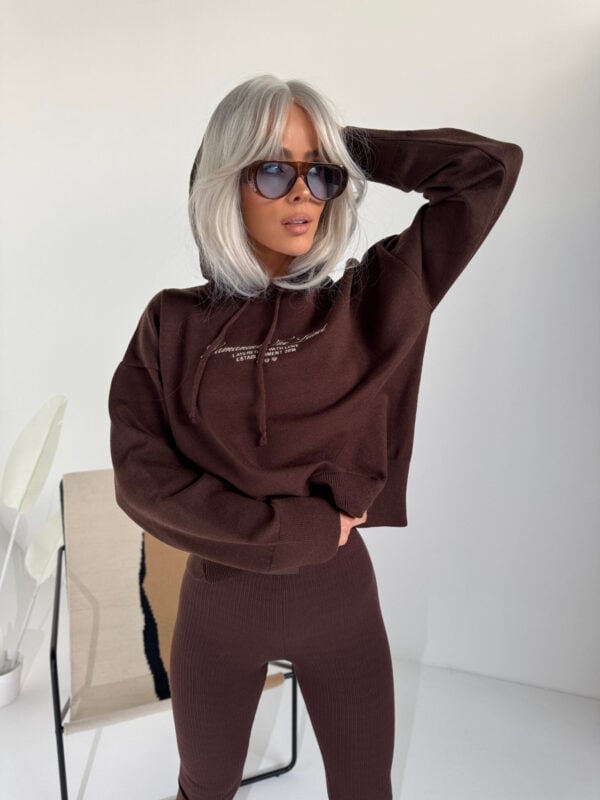 Sweter LOVE czekolada