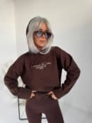 Sweter LOVE czekolada