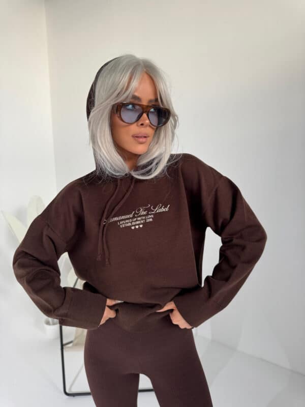 Sweter LOVE czekolada