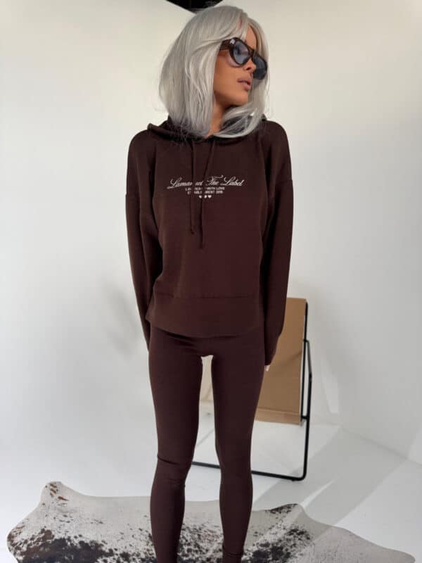 Sweter LOVE czekolada