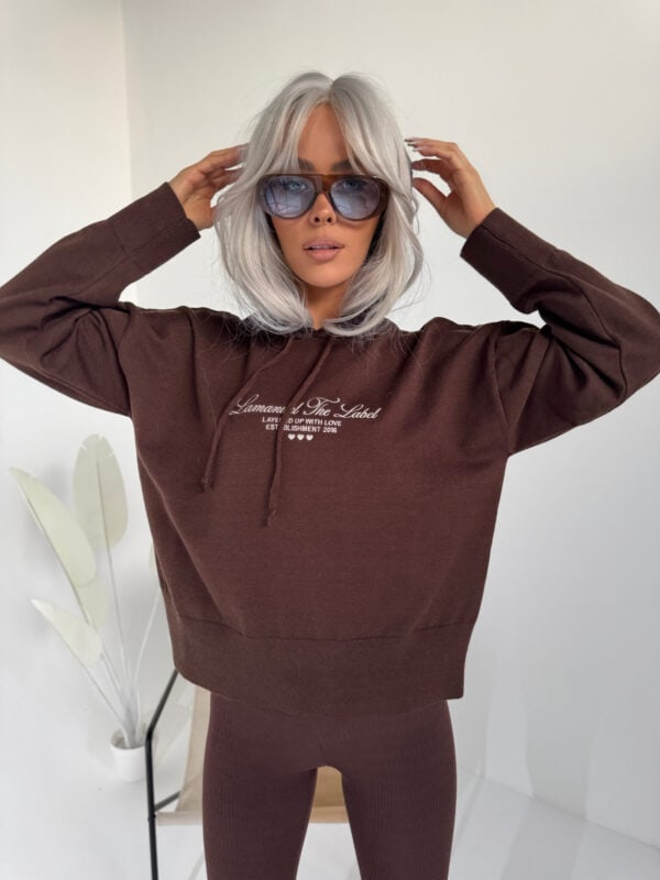 Sweter LOVE czekolada