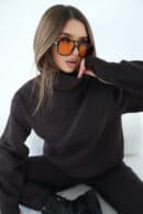 Bluza damska BG Say yes | gorzka czekolada