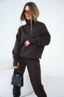 Bluza damska BG Say yes | gorzka czekolada