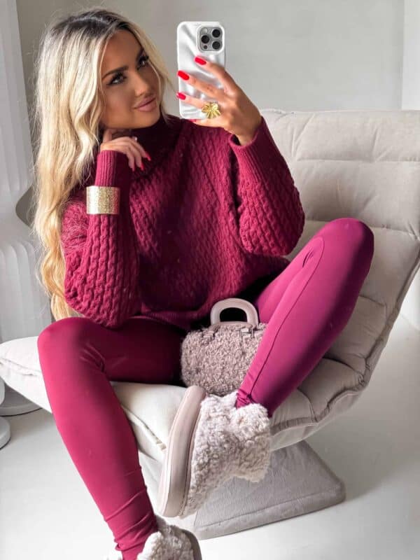 Sweter golf INKO - bordowy Sweter golf INKO - bordowy