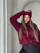 Sweter golf INKO - bordowy Sweter golf INKO - bordowy