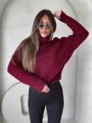 Sweter golf INKO - bordowy Sweter golf INKO - bordowy