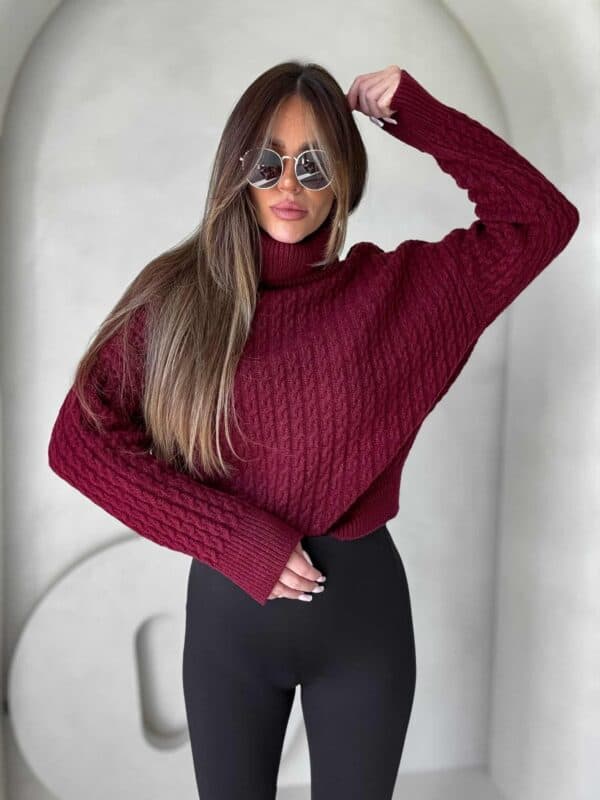 Sweter golf INKO - bordowy Sweter golf INKO - bordowy