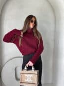 Sweter golf INKO - bordowy Sweter golf INKO - bordowy