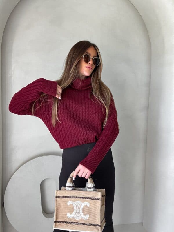 Sweter golf INKO - bordowy Sweter golf INKO - bordowy