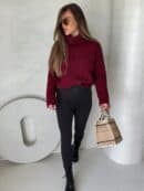 Sweter golf INKO - bordowy Sweter golf INKO - bordowy