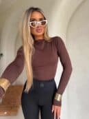 Bluzka SKIN gładka – czekoladowy Bluzka SKIN gładka – czekoladowy