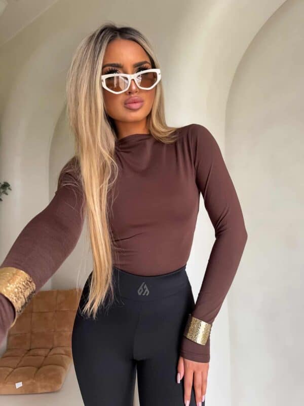 Bluzka SKIN gładka – czekoladowy Bluzka SKIN gładka – czekoladowy