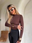 Bluzka SKIN gładka – czekoladowy Bluzka SKIN gładka – czekoladowy